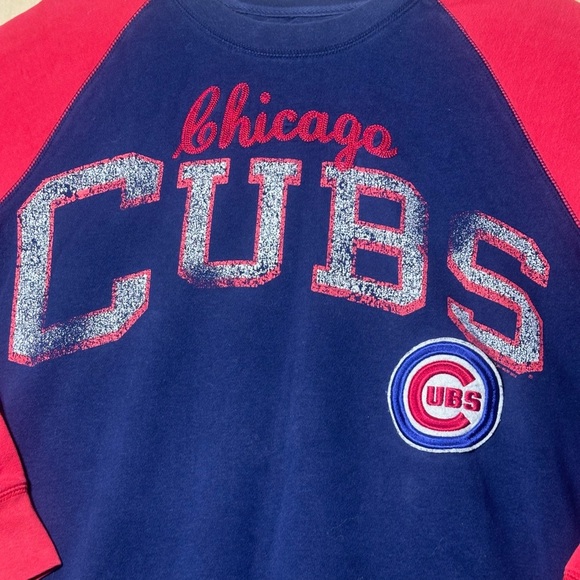 Chicago Cubs Vintage Sweatshirt Large Medium Long Sleeve Carl Banks MLB Men’s - Picture 3 of 9